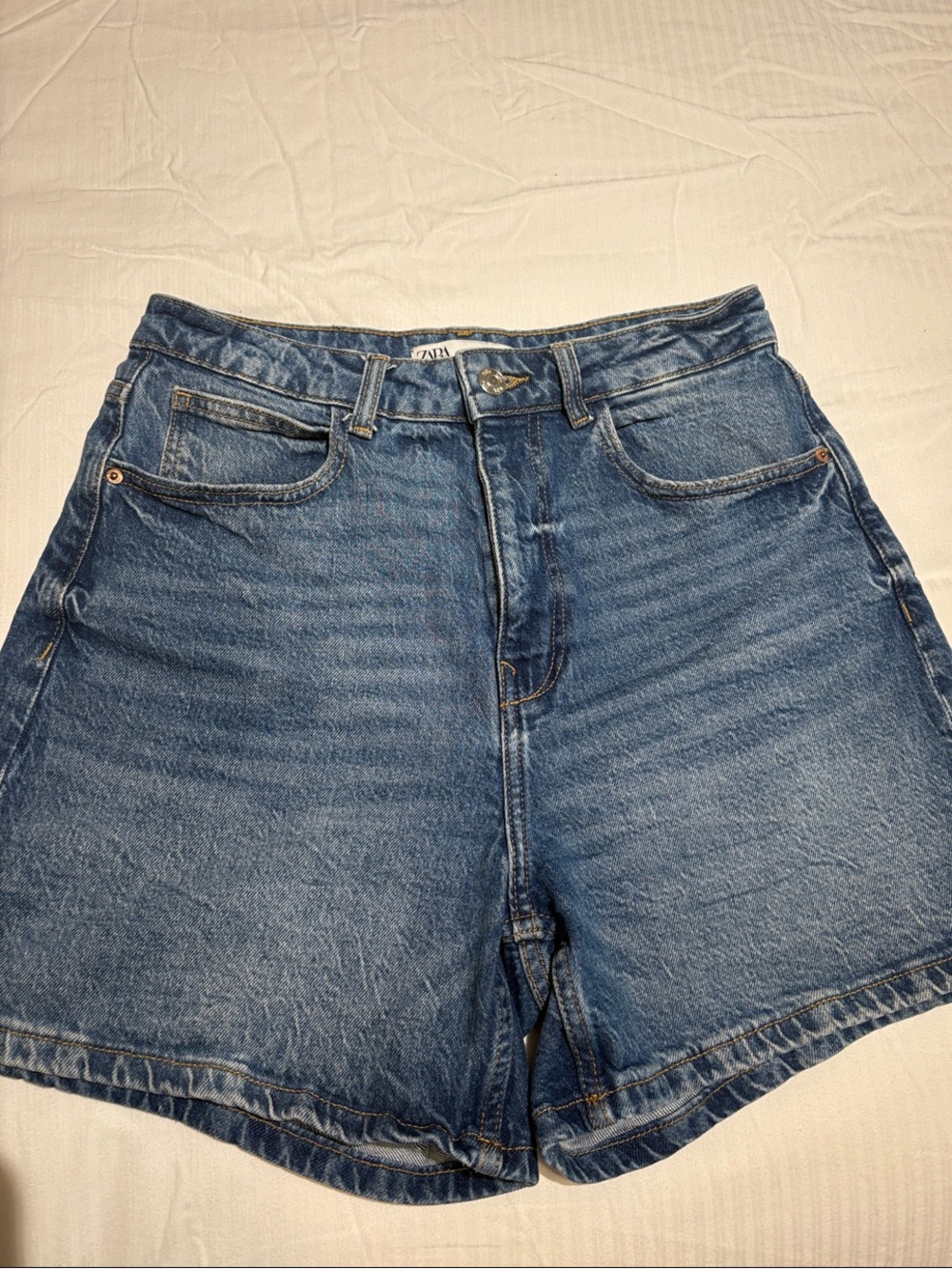 Zara High Waist Denim Shorts